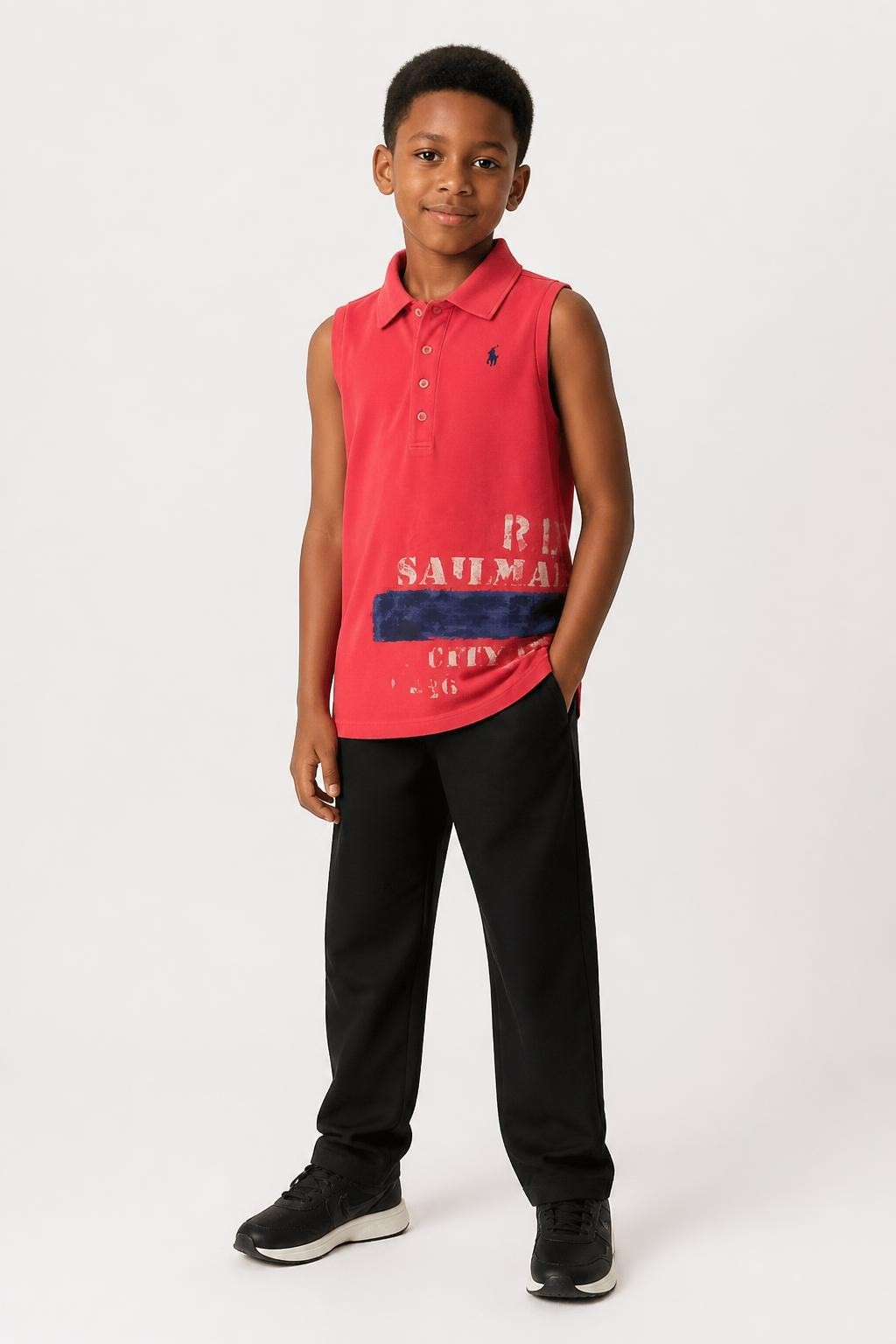 Ralph Lauren Kids Polo Shirt Red M(8-10) - pre-loved at Why Go Less, Lebanon