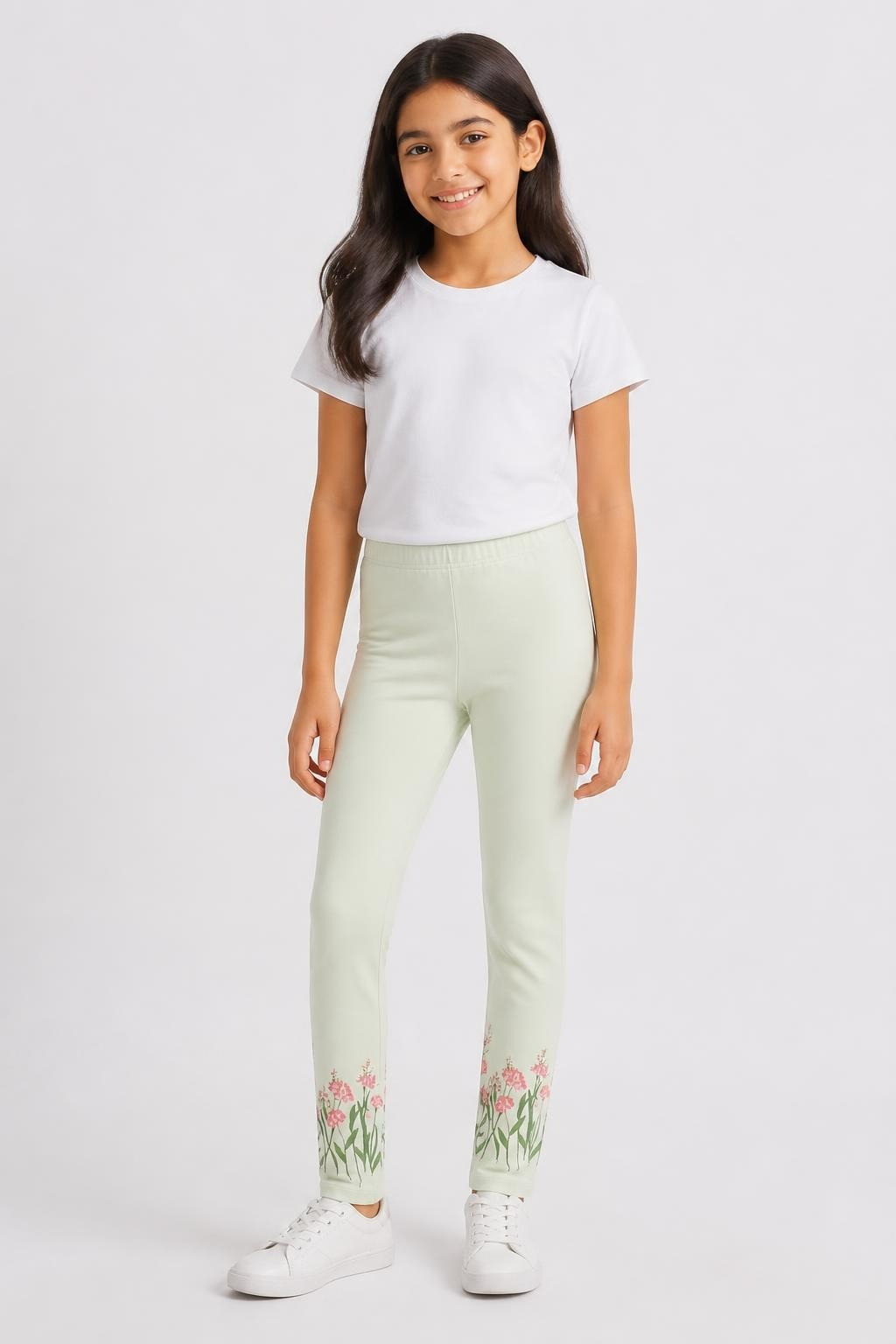 LC Waikiki Kids Floral Leggings Mint 8-9Y - pre-loved at Why Go Less, Lebanon