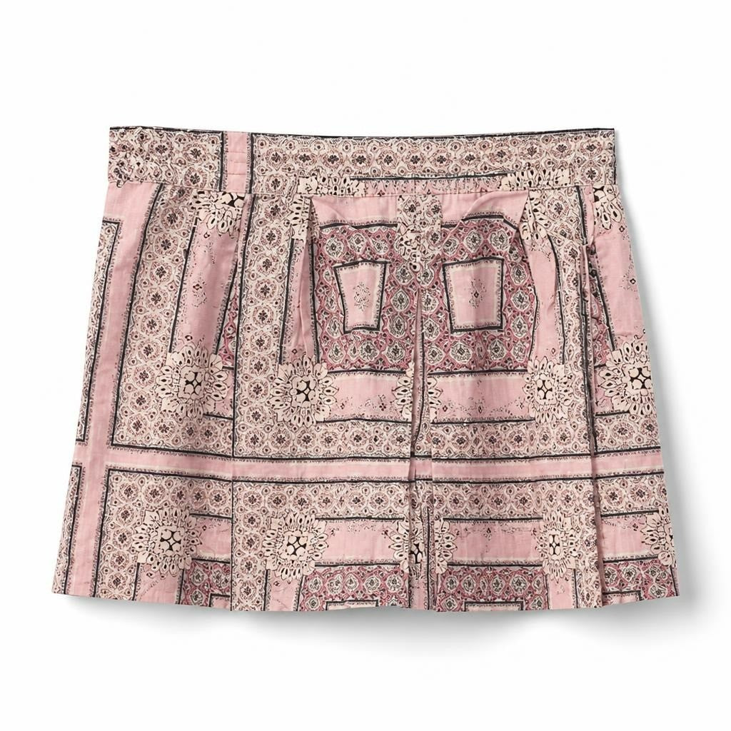 Patterned Pink Mini Skirt One Size - pre-loved at Why Go Less, Lebanon