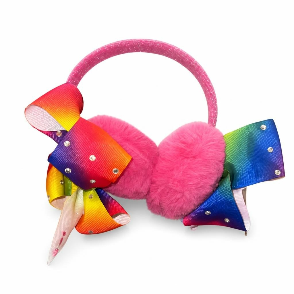 Jojo Siwa Rainbow Bow Pink Earmuffs Kids - pre-loved at Why Go Less, Lebanon