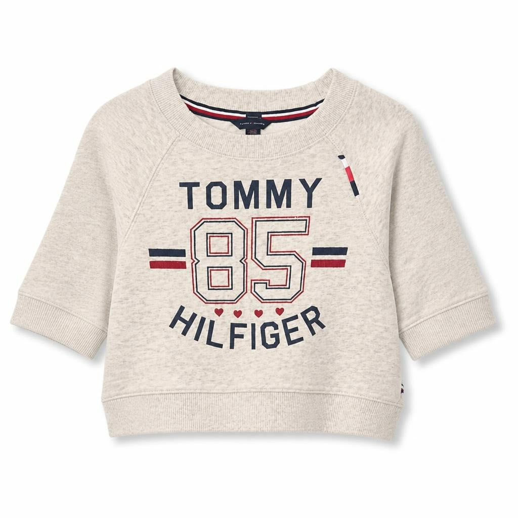 Tommy Hilfiger 85 Graphic Sweatshirt Grey - pre-loved at Why Go Less, Lebanon