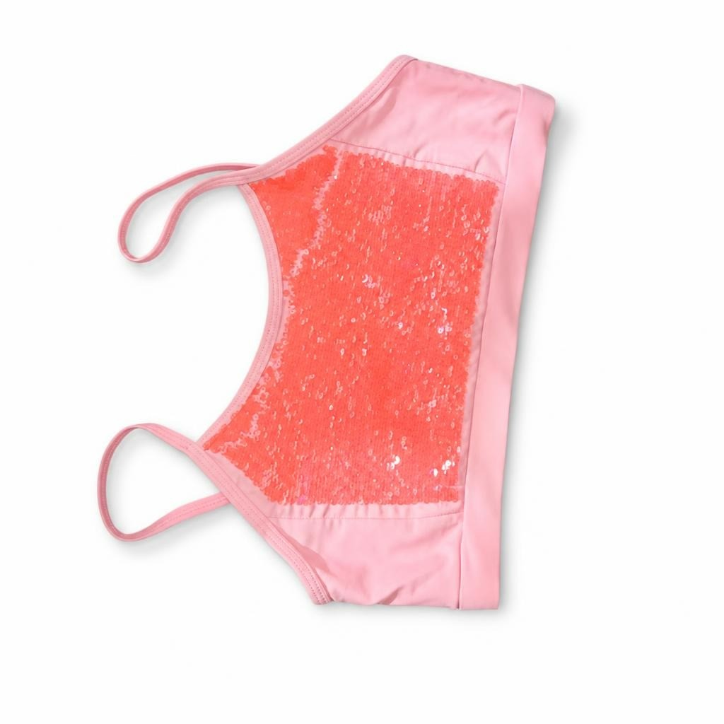 Pink Sequin Panel Bikini Top - pre-loved at Why Go Less, Lebanon