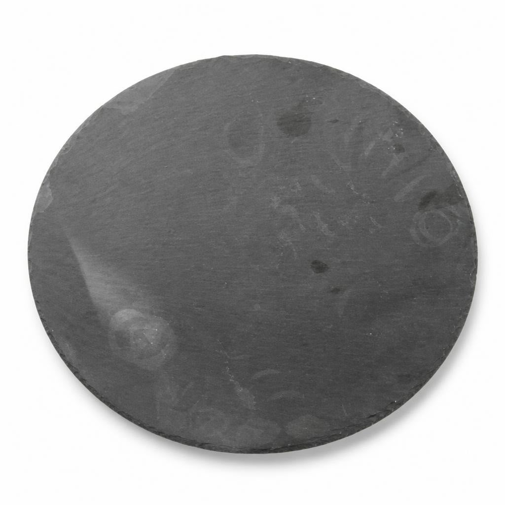 Round Slate Serving Board / Platter, Dark Grey - pre-loved at Why Go Less, Lebanon