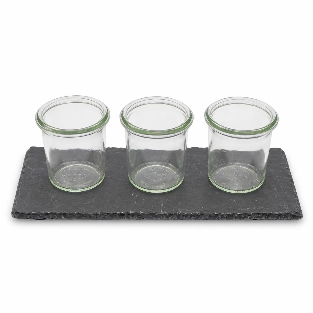 Weck Glass Canning Jars Set of 3 on Slate - pre-loved at Why Go Less, Lebanon