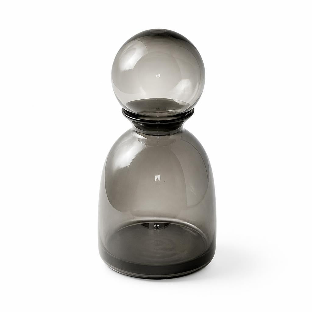 Smoked Grey Glass Bubble Vase Decorative - pre-loved at Why Go Less, Lebanon
