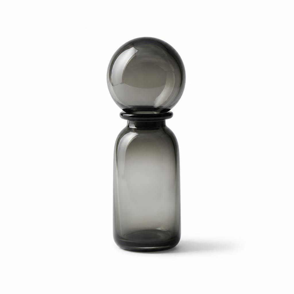 Smoky Gray Glass Decanter with Ball Stopper - pre-loved at Why Go Less, Lebanon