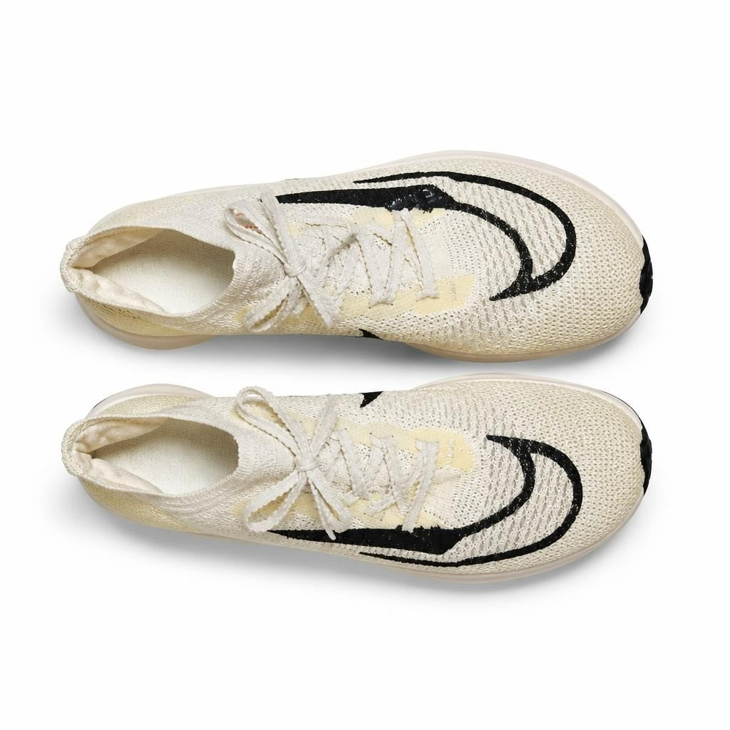 Nike Flyknit Running Shoes Cream Black - pre-loved at Why Go Less, Lebanon