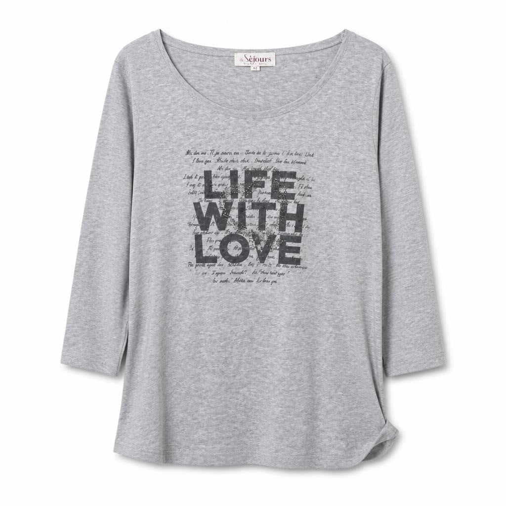 Adrianes Grey Life with Love Long Sleeve Top - pre-loved at Why Go Less, Lebanon (2)