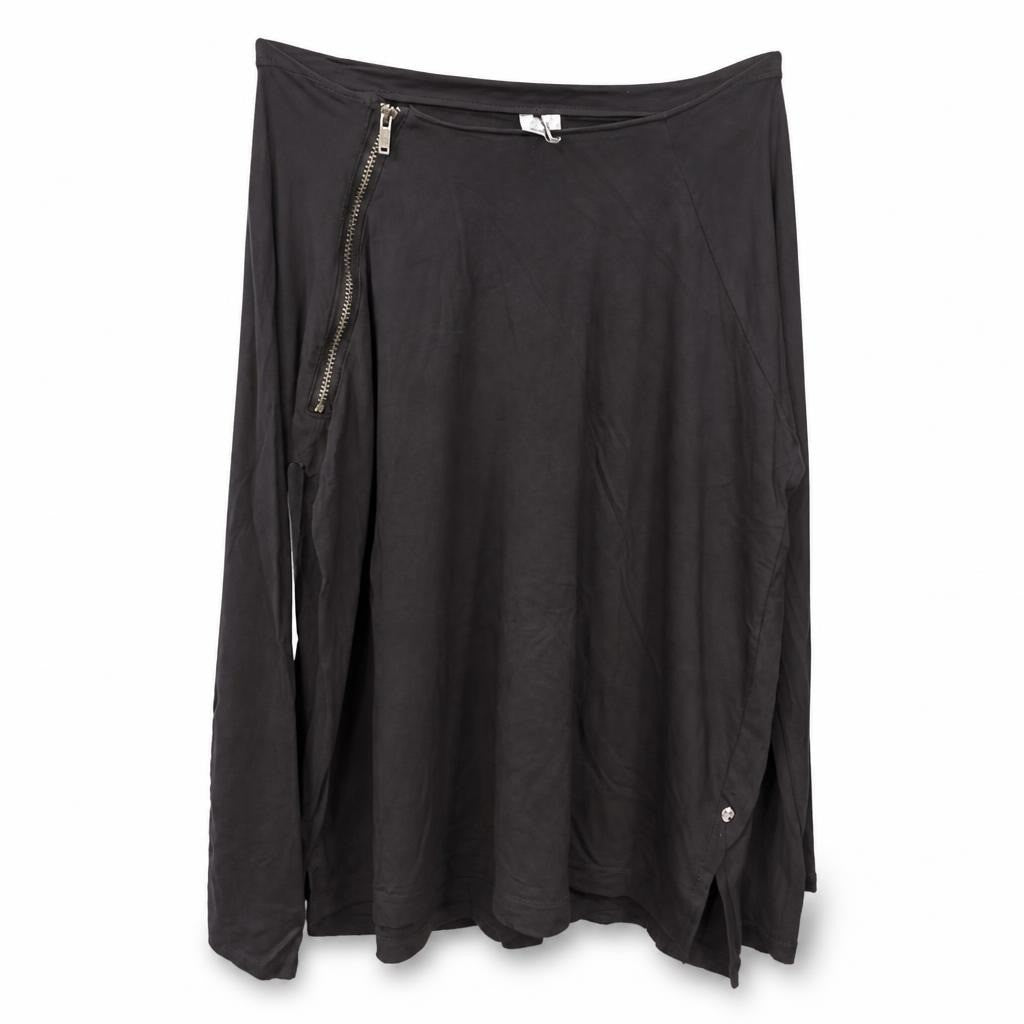 Black Long Sleeve Top with Side Zip Detail - pre-loved at Why Go Less, Lebanon (2)