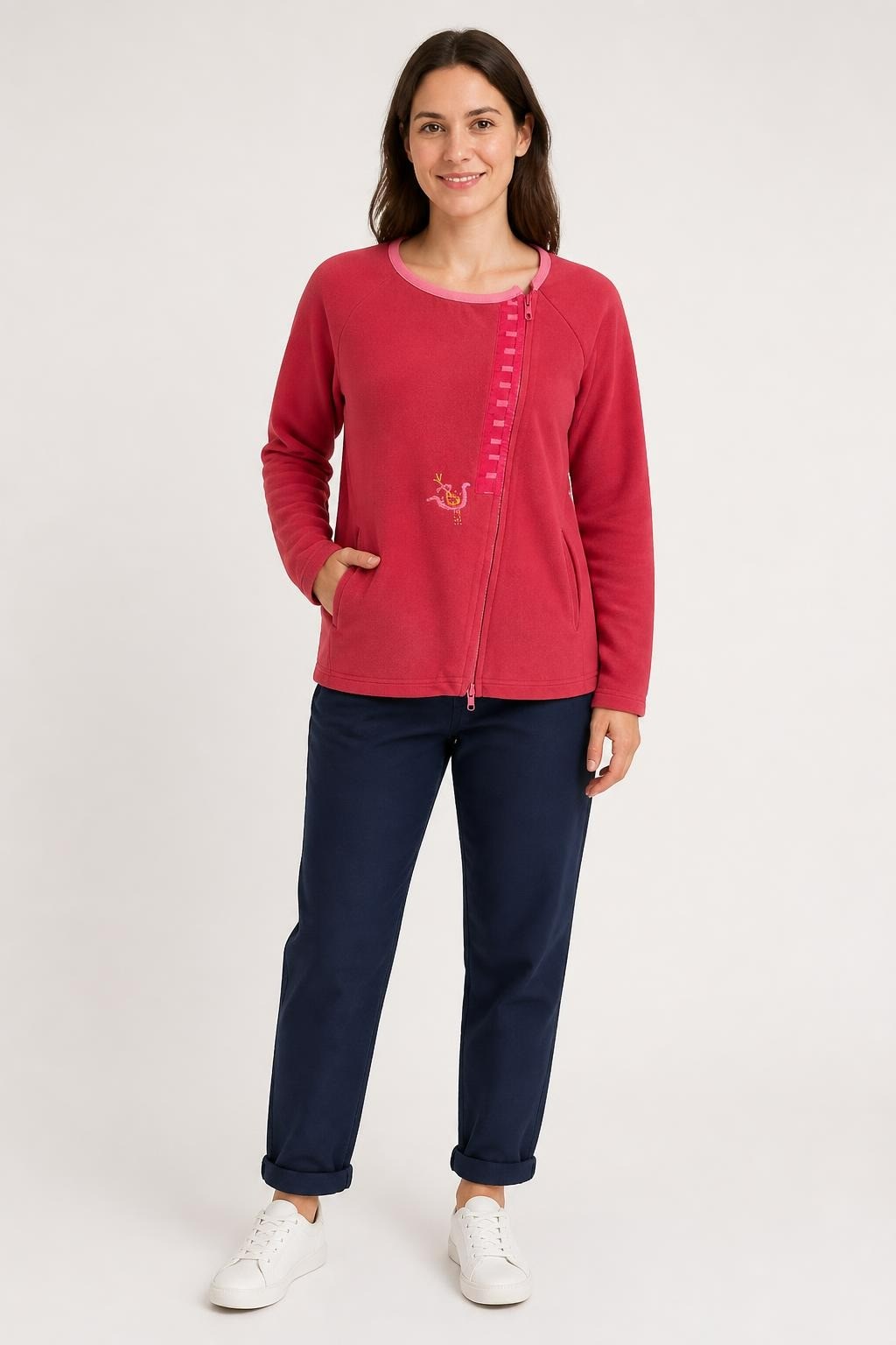 Elam Red Zip-up Sweatshirt, Size 38/40 - pre-loved at Why Go Less, Lebanon