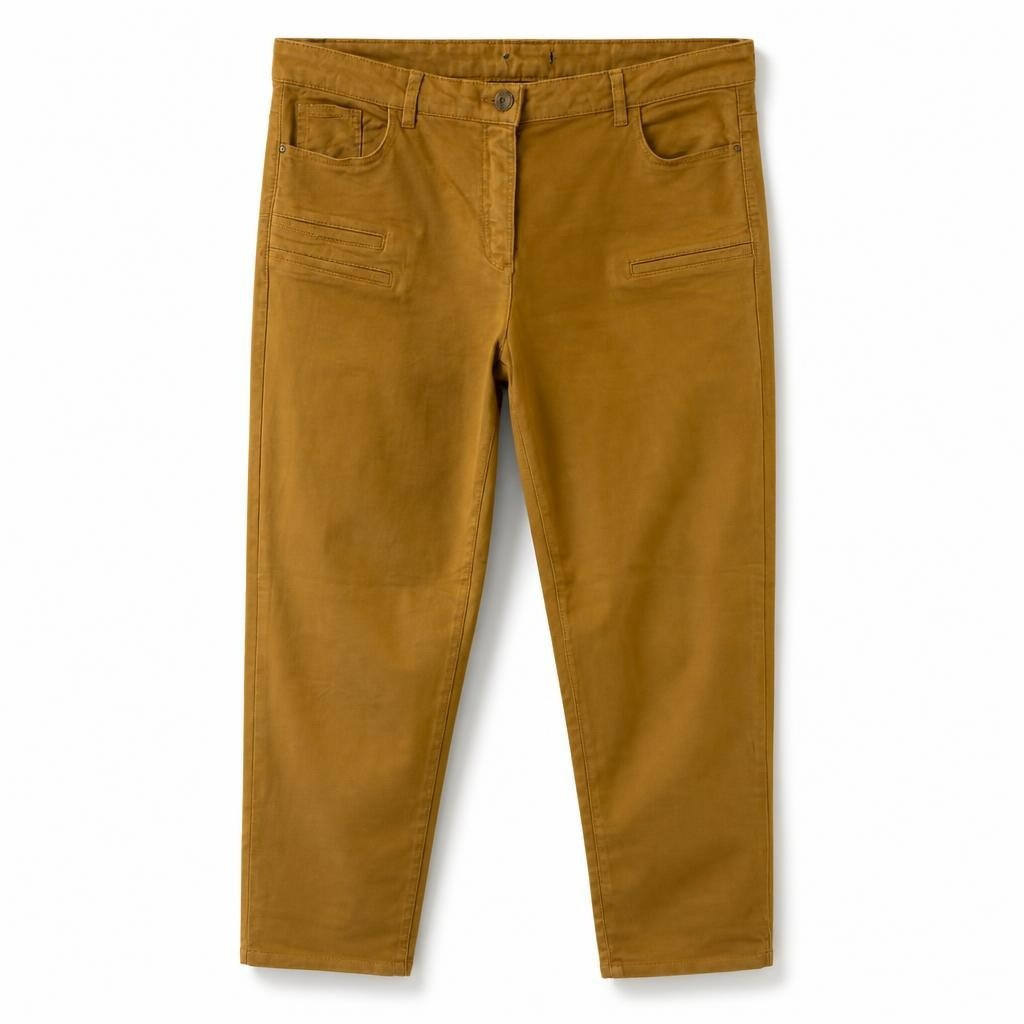 Mustard Yellow Straight-leg Trousers - pre-loved at Why Go Less, Lebanon (2)