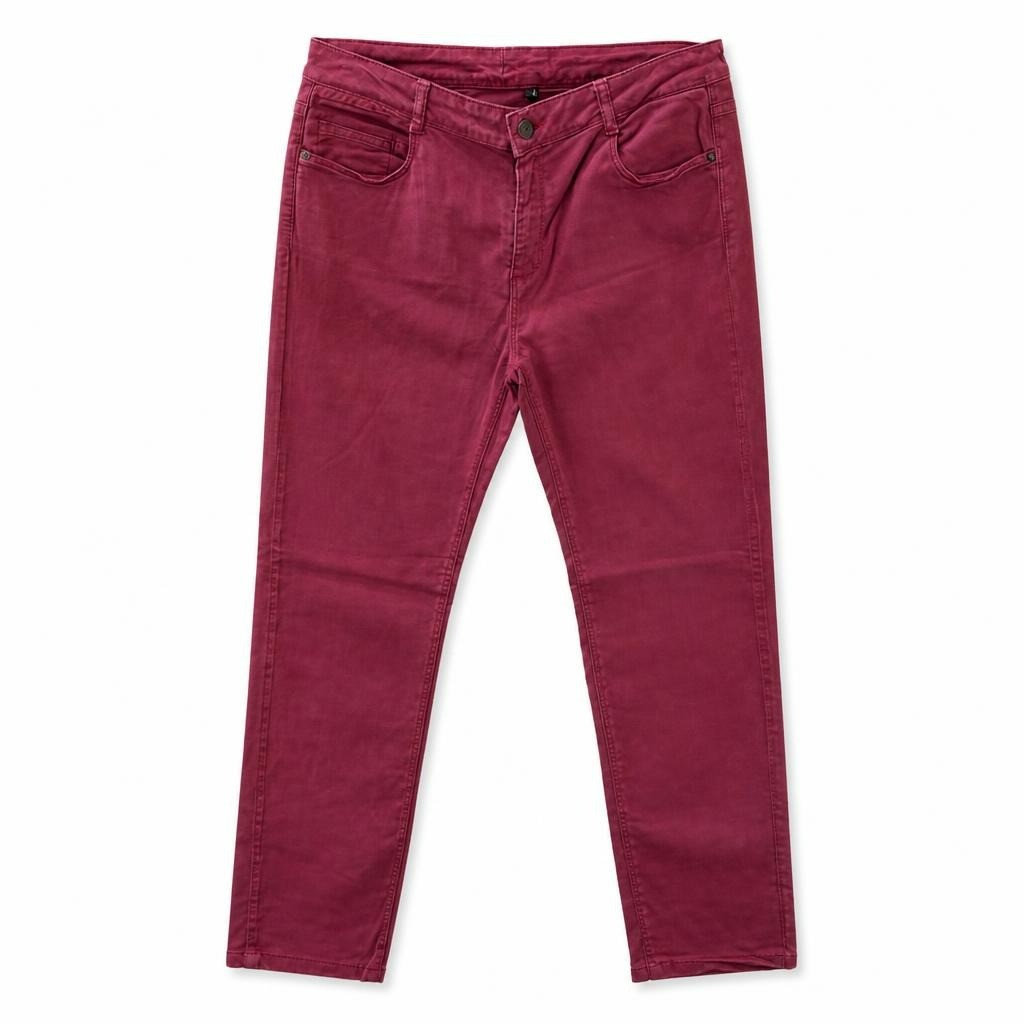 Burgundy/wine Straight-leg Casual Trousers - pre-loved at Why Go Less, Lebanon (2)