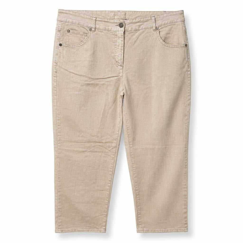 Caroli Beige/cream Straight-leg Trousers - pre-loved at Why Go Less, Lebanon (2)