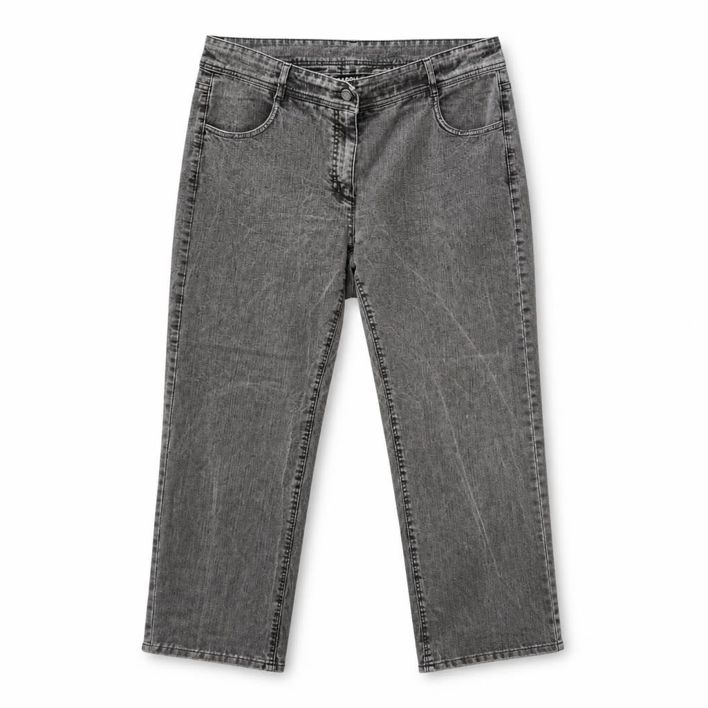 Caroli Grey Straight-leg Denim Trousers - pre-loved at Why Go Less, Lebanon (2)