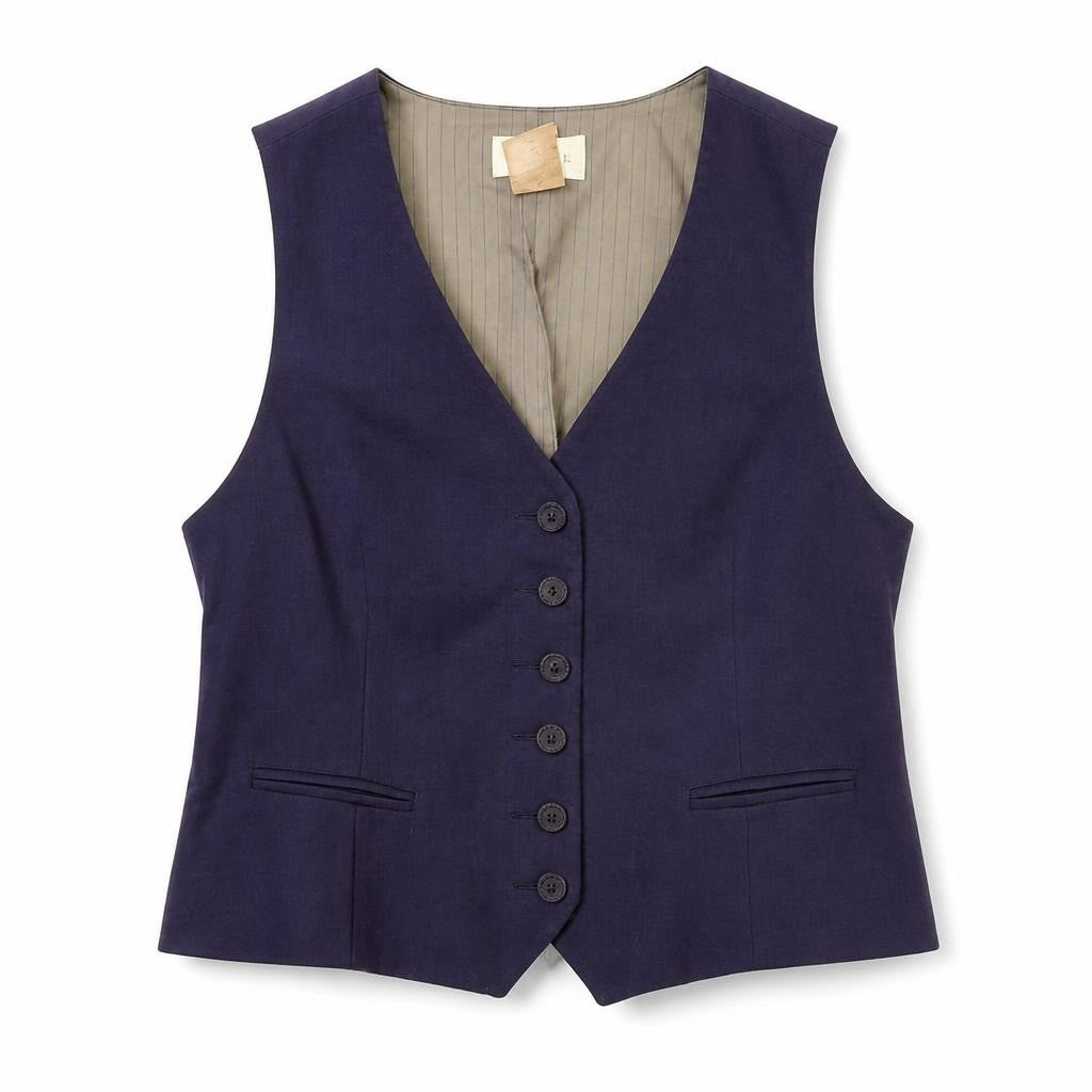 Purple Button-front Tailored Vest - pre-loved at Why Go Less, Lebanon (2)