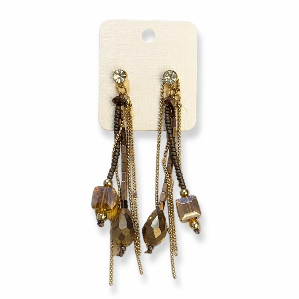 Fashion Jewelry Gold-tone Tassel Drop Earrings - pre-loved at Why Go Less, Lebanon