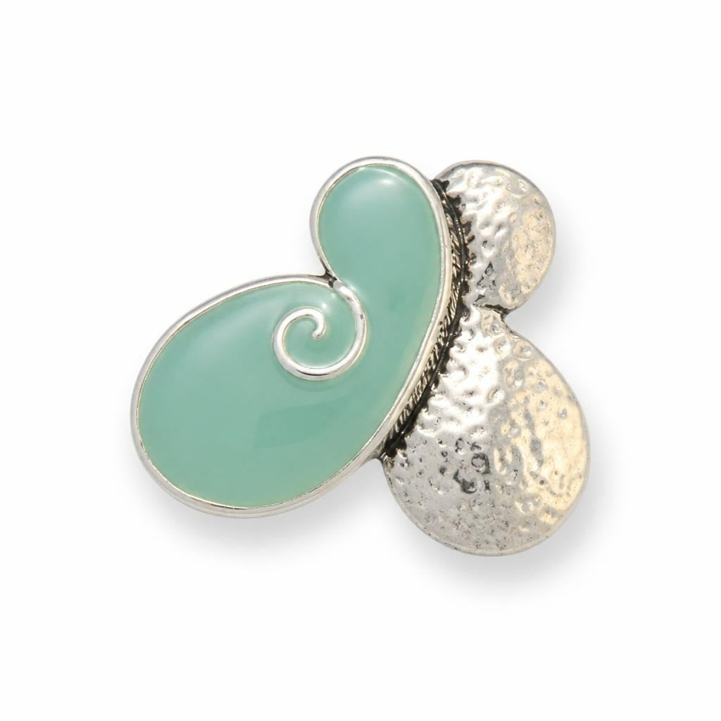 Green Jade Swirl & Gold Tone Cocktail Ring - pre-loved at Why Go Less, Lebanon