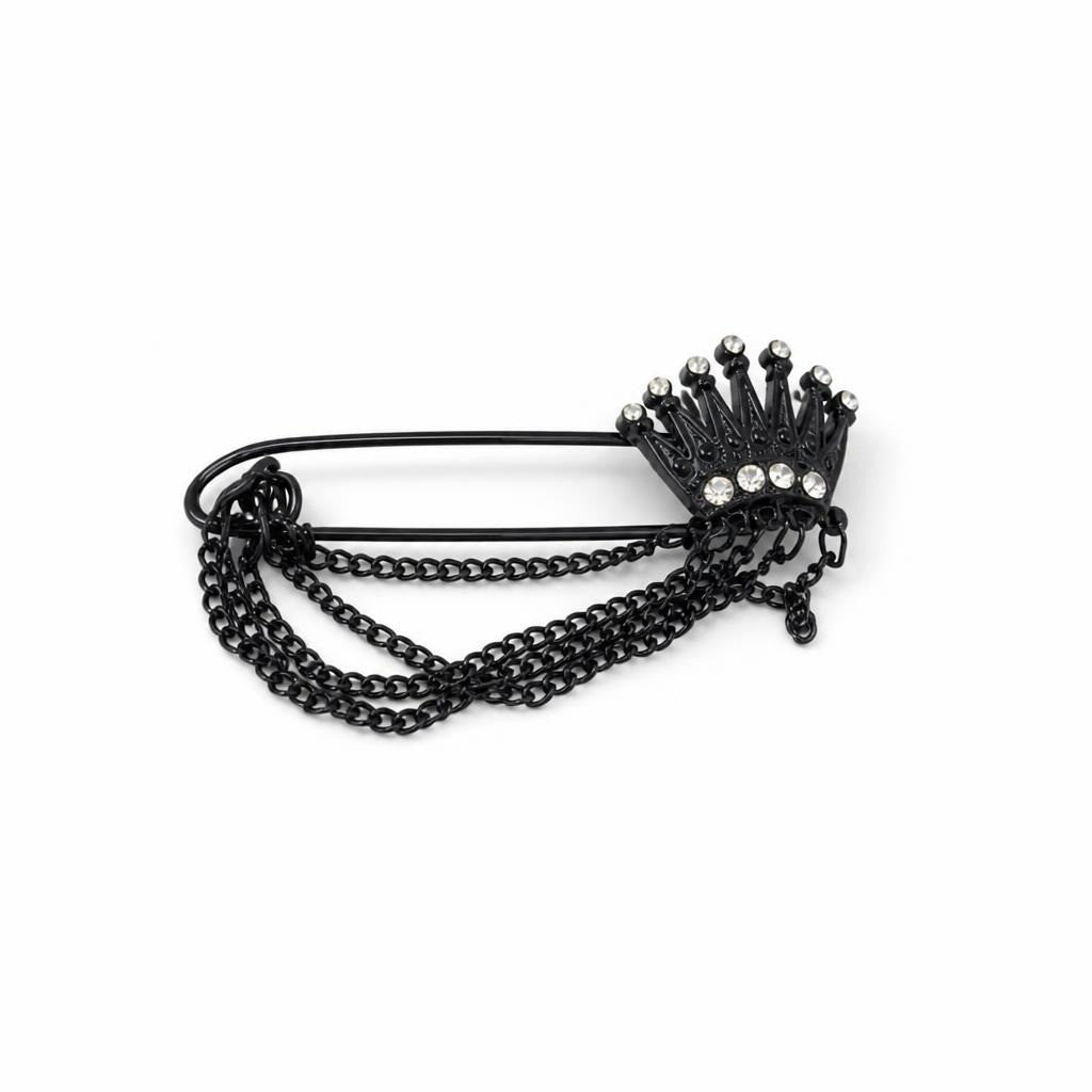 Black Crown Chain Hair Clip Barrette - pre-loved at Why Go Less, Lebanon