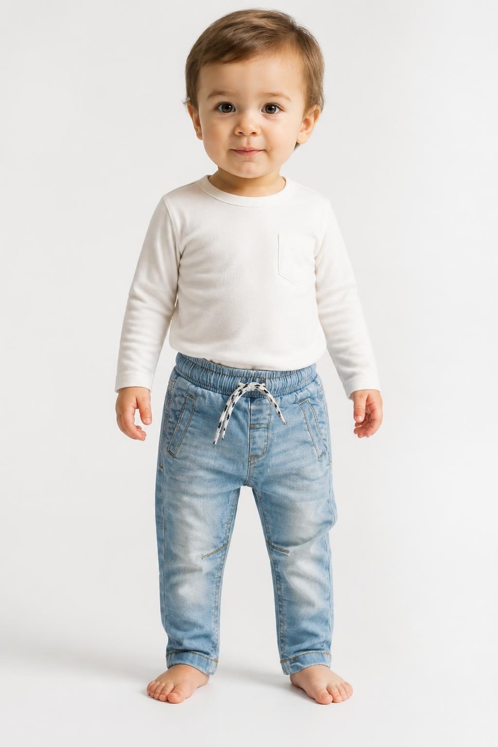 M&S Baby Patterned Pants Light Blue - pre-loved at Why Go Less, Lebanon