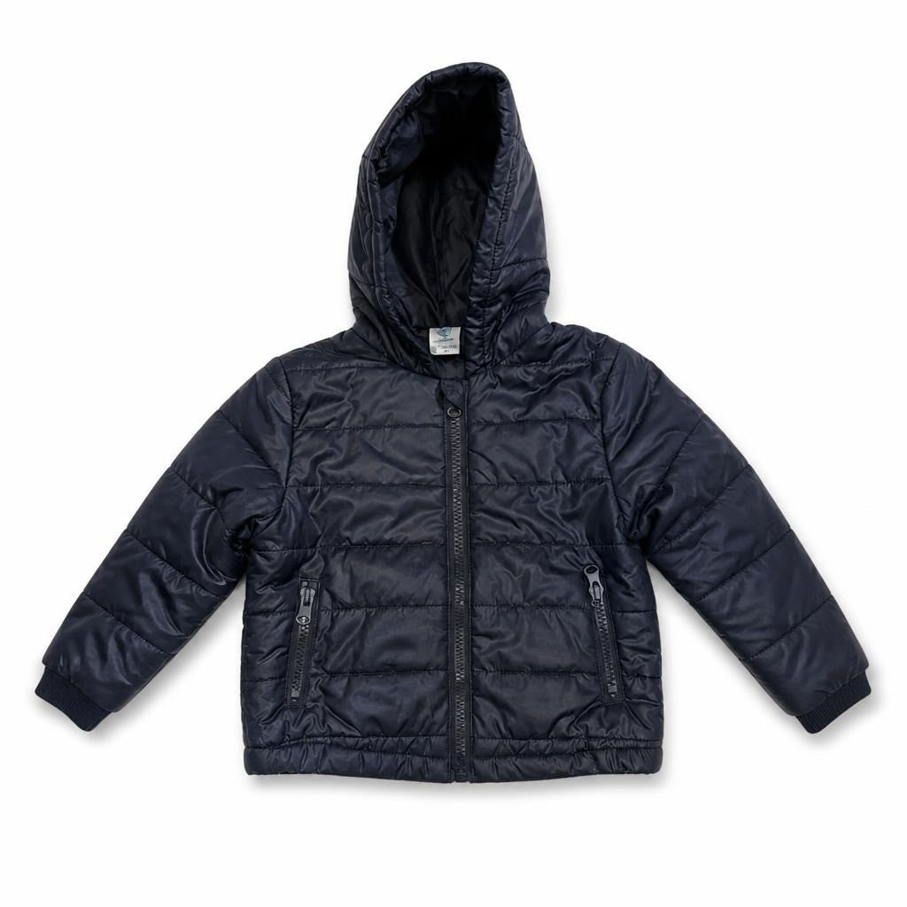 Navy Blue Hooded Puffer Jacket Toddler 12-18 Months - pre-loved at Why Go Less, Lebanon