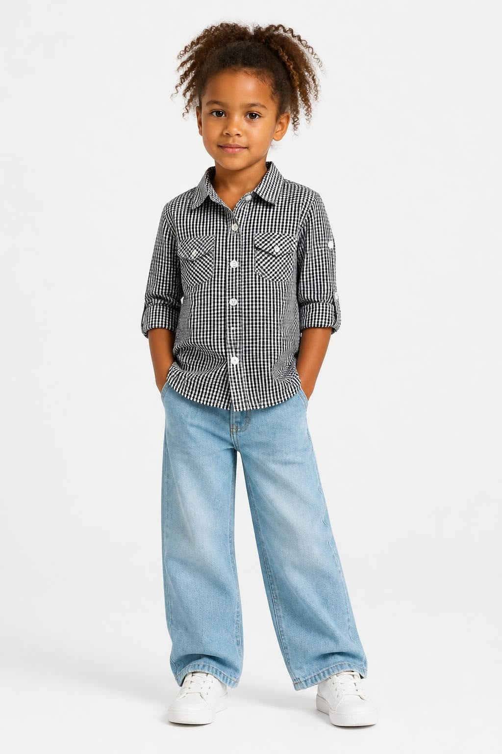 Piglet-tory Kids Gingham Check Shirt Sz 2 - pre-loved at Why Go Less, Lebanon