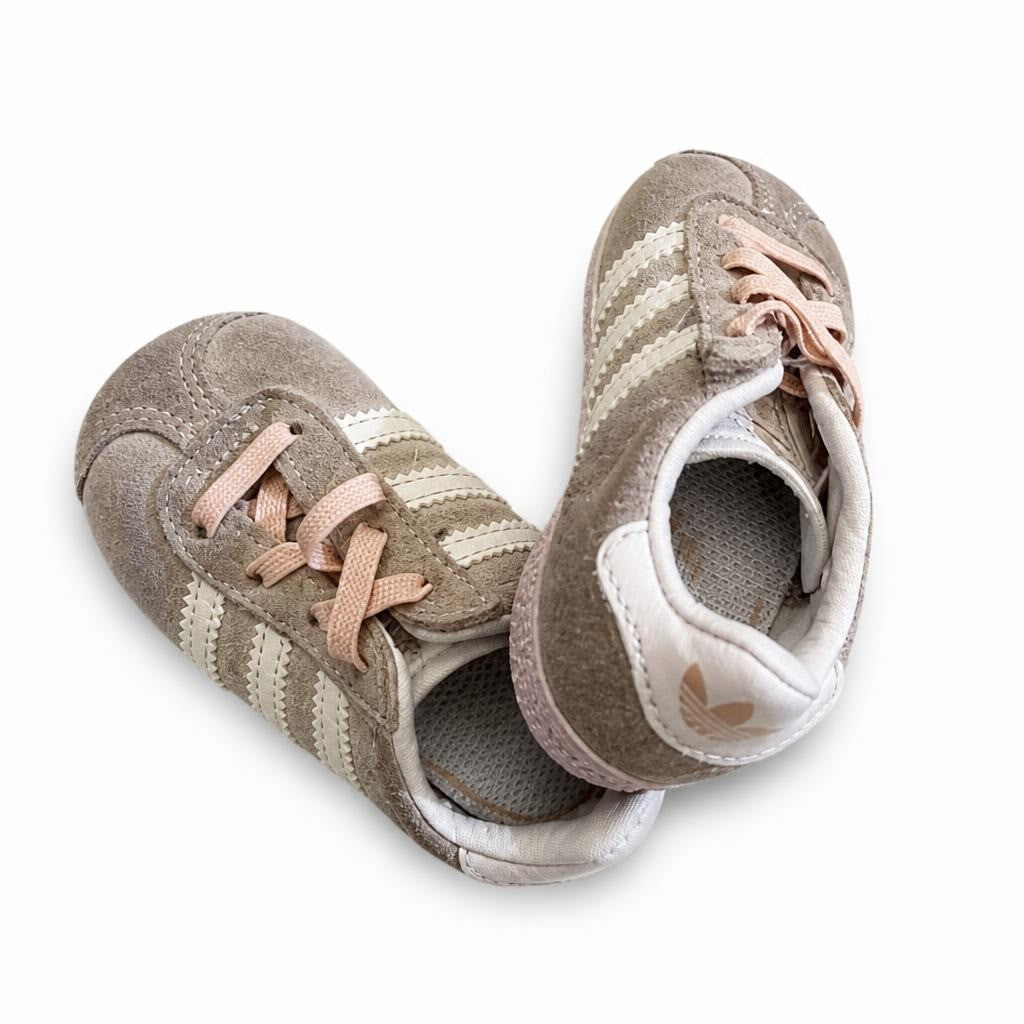 Adidas Toddler Sneakers Rose Gold Pink Laces - pre-loved at Why Go Less, Lebanon