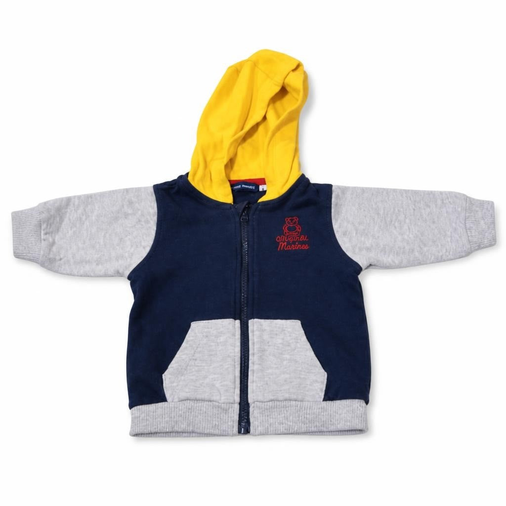 Kids Zip Hoodie Navy/yellow/grey, Approx 2-3Y - pre-loved at Why Go Less, Lebanon