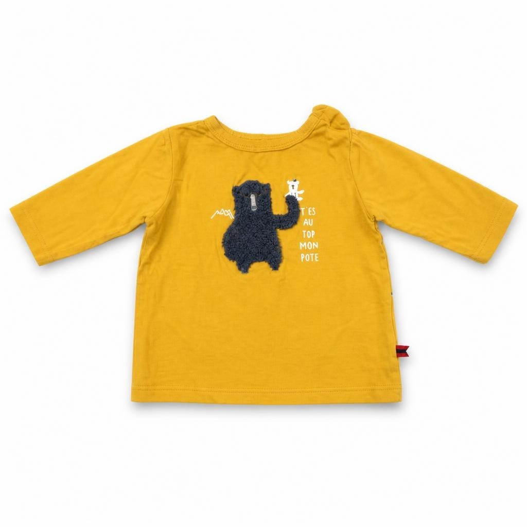 Yellow Long-sleeve Tee Monster Print, Baby - pre-loved at Why Go Less, Lebanon