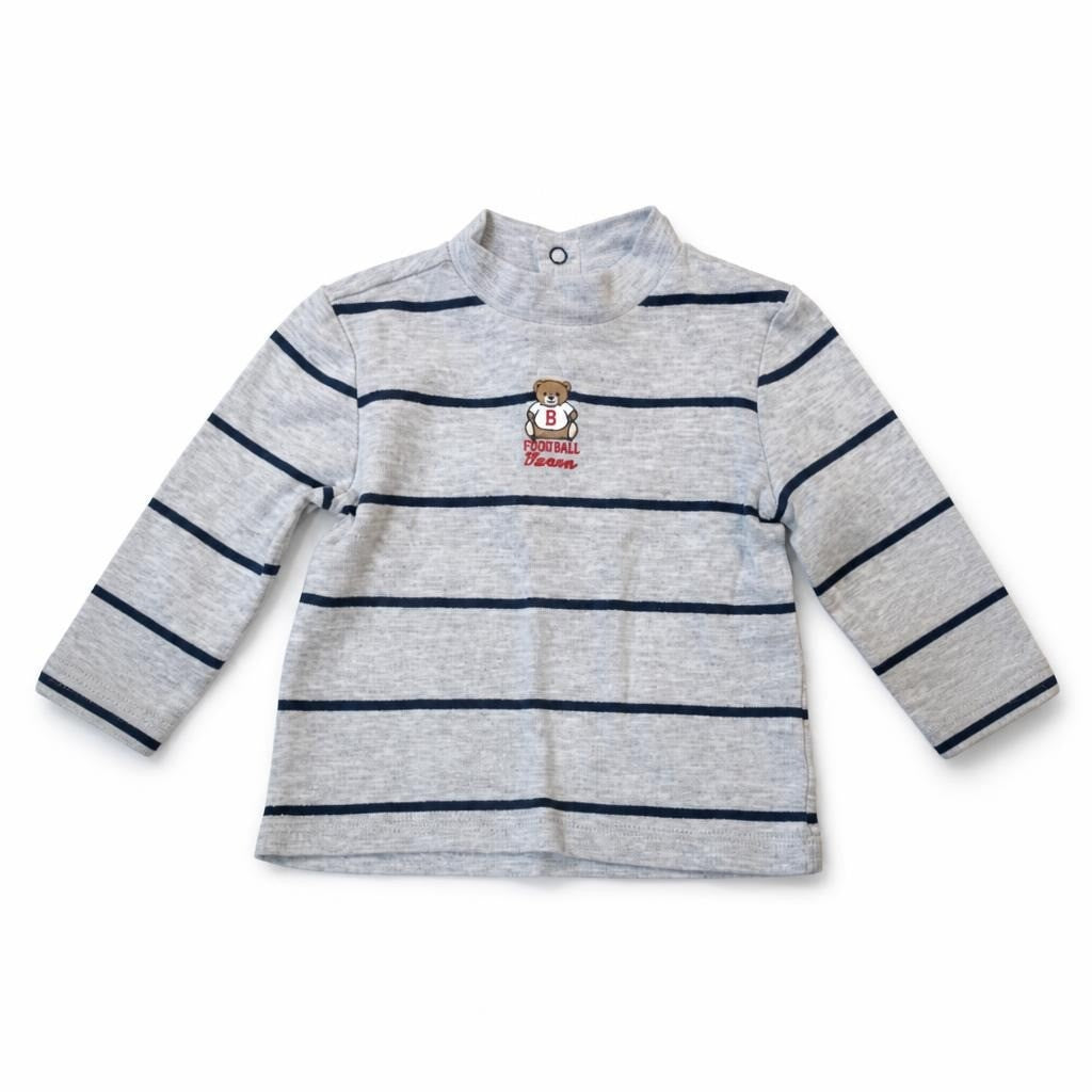 Original Striped Grey Baby Long-sleeve Top - pre-loved at Why Go Less, Lebanon