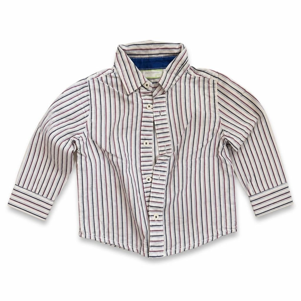 Striped Button-up Shirt, White/blue/red, Baby - pre-loved at Why Go Less, Lebanon