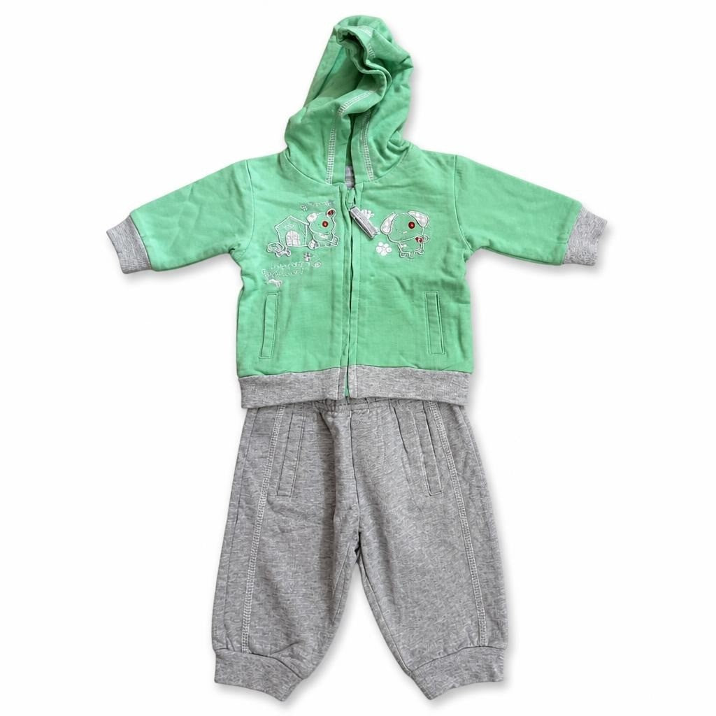 Hansez Baby Green Hoodie Tracksuit 11-18m - pre-loved at Why Go Less, Lebanon