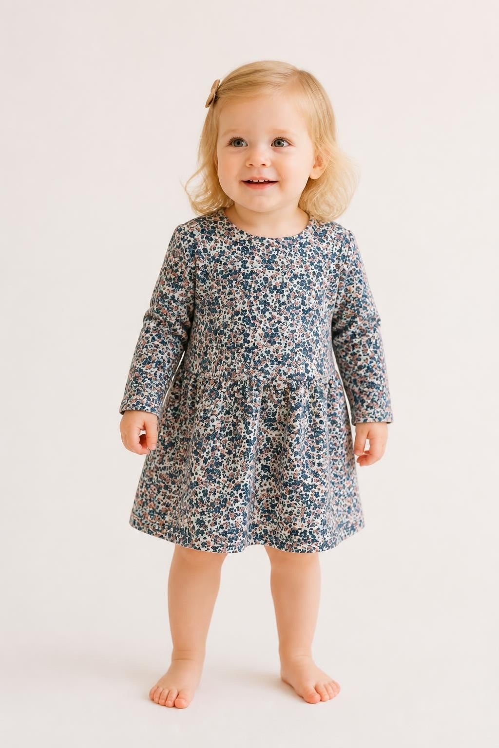 Zara Baby Girl Floral Long-sleeve Dress 12-18m - pre-loved at Why Go Less, Lebanon