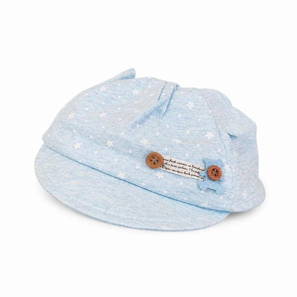 Baby Cap Light Blue Star Print - pre-loved at Why Go Less, Lebanon