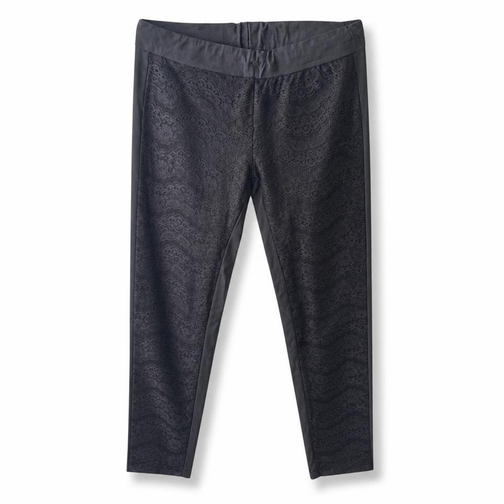 Black Lace-overlay Leggings - pre-loved at Why Go Less, Lebanon