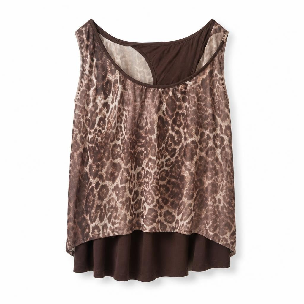 Leopard Print Mini Skirt, Brown Tones - pre-loved at Why Go Less, Lebanon