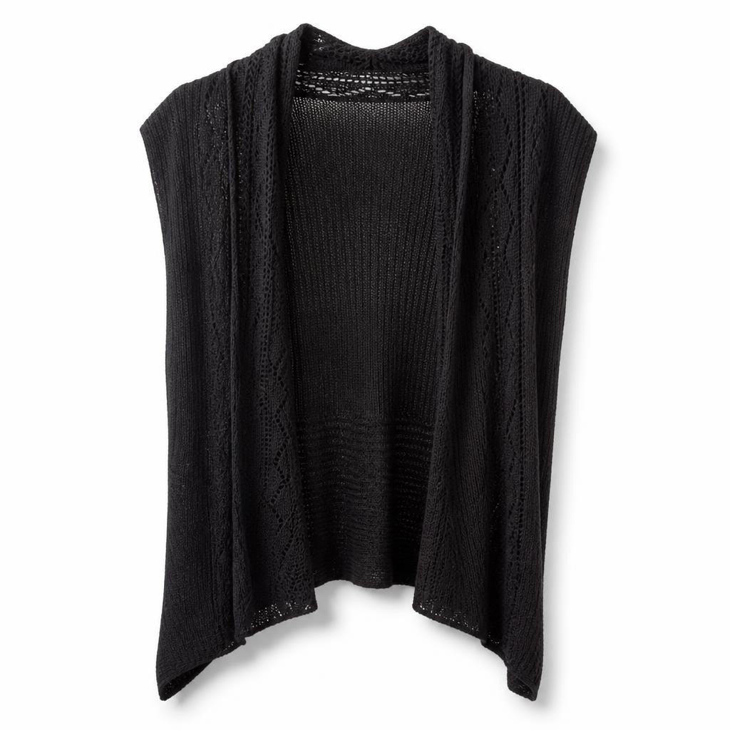 Passion Black Open-front Knit Cardigan - pre-loved at Why Go Less, Lebanon