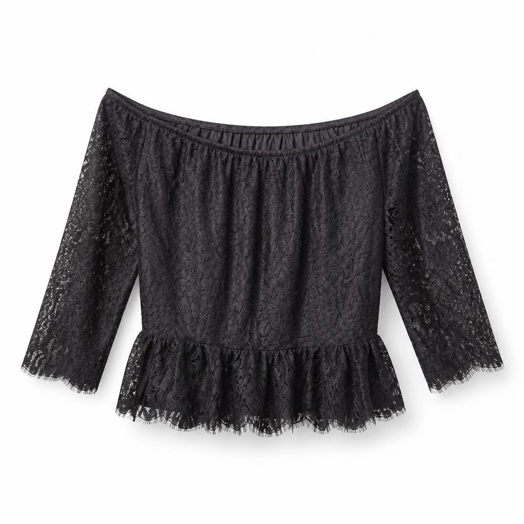 Black Lace Ruffle Mini Skirt - pre-loved at Why Go Less, Lebanon