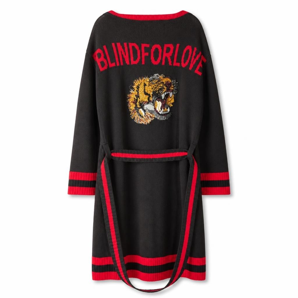 Gucci Blind for Love Tiger Cardigan Black Red - pre-loved at Why Go Less, Lebanon