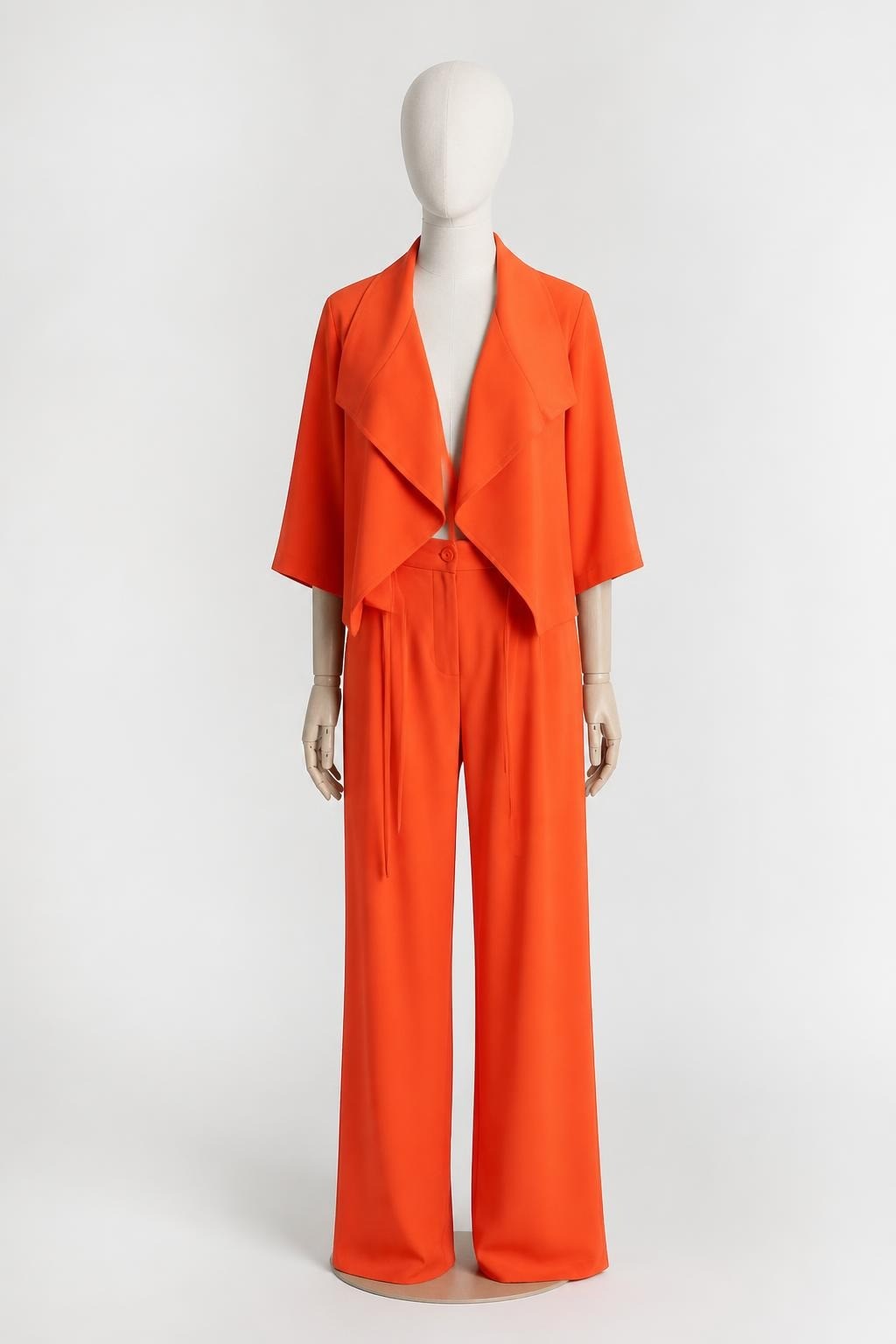 Orange Wide-leg Trouser Suit Set - pre-loved at Why Go Less, Lebanon