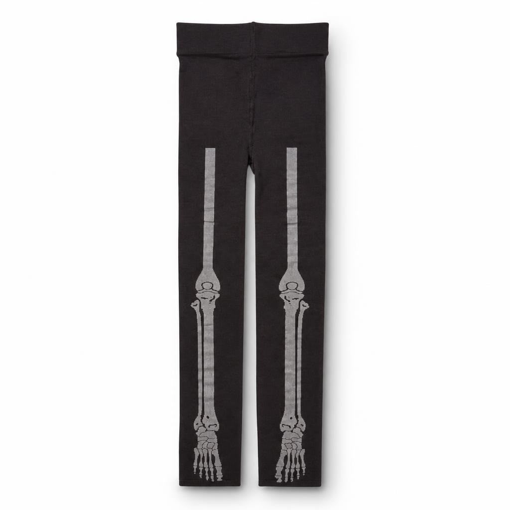 Black Skeleton Bones Print Tights Halloween - new at Why Go Less, Lebanon