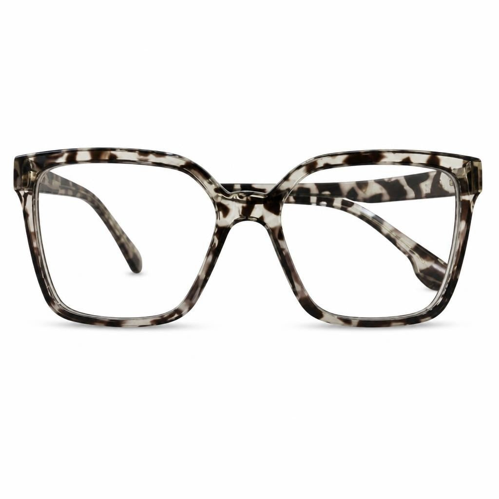 Tortoiseshell Oversized Square Clear Frames - new at Why Go Less, Lebanon