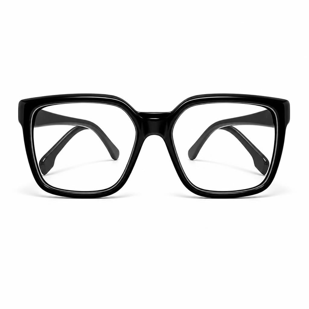 Black Oversized Square Clear Lens Frames - new at Why Go Less, Lebanon