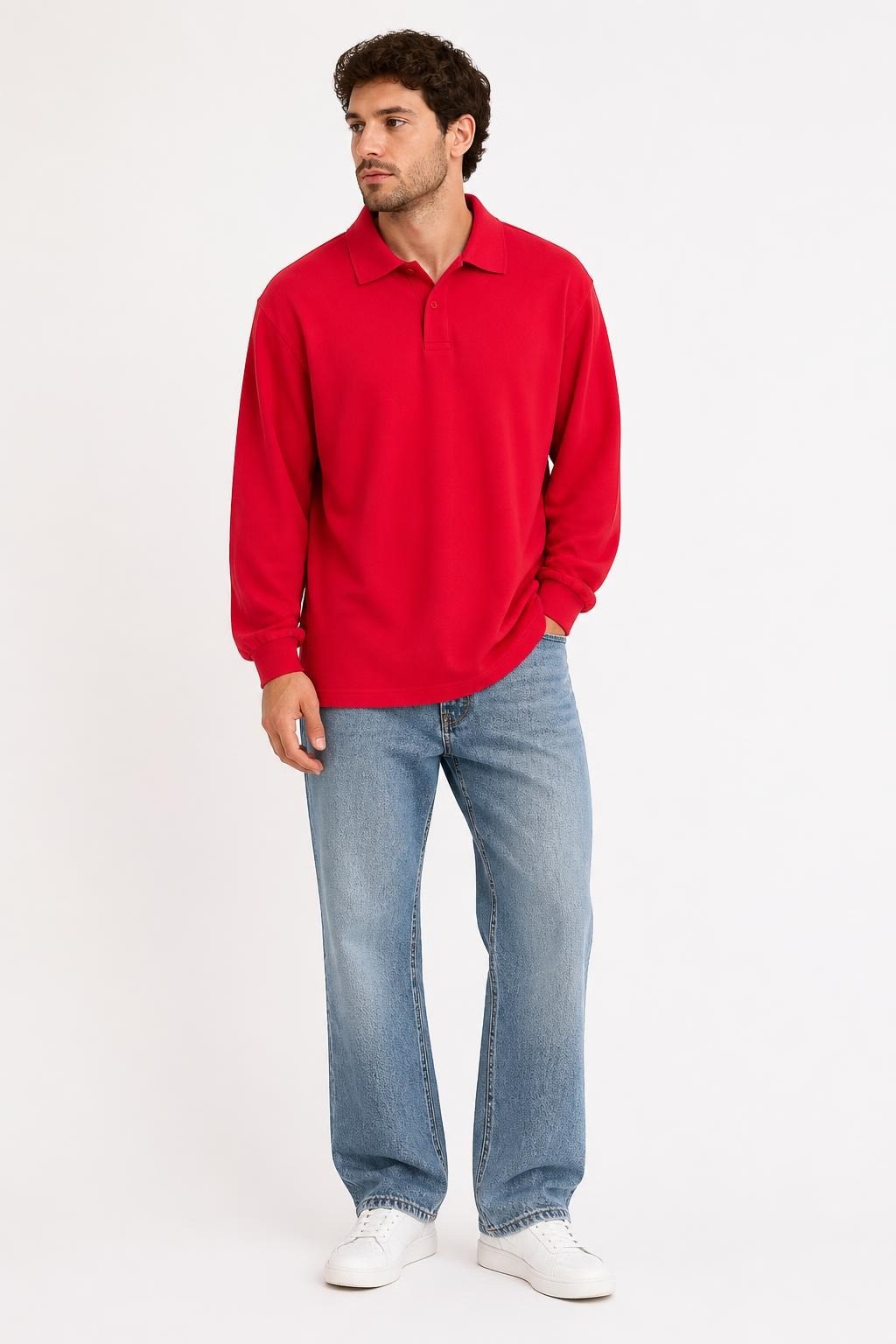 Bols Sportswear Red L/S Polo Shirt XL - pre-loved at Why Go Less, Lebanon