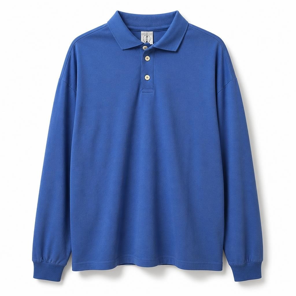 Blue Long-sleeve Polo Shirt, Royal Blue, L/XL - pre-loved at Why Go Less, Lebanon