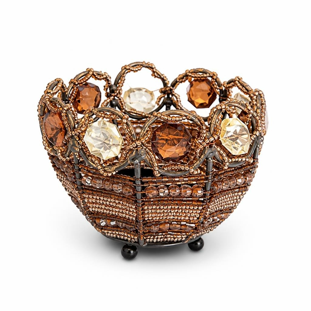 Ornate Bronze Jeweled Crown/tiara Headpiece - pre-loved at Why Go Less, Lebanon
