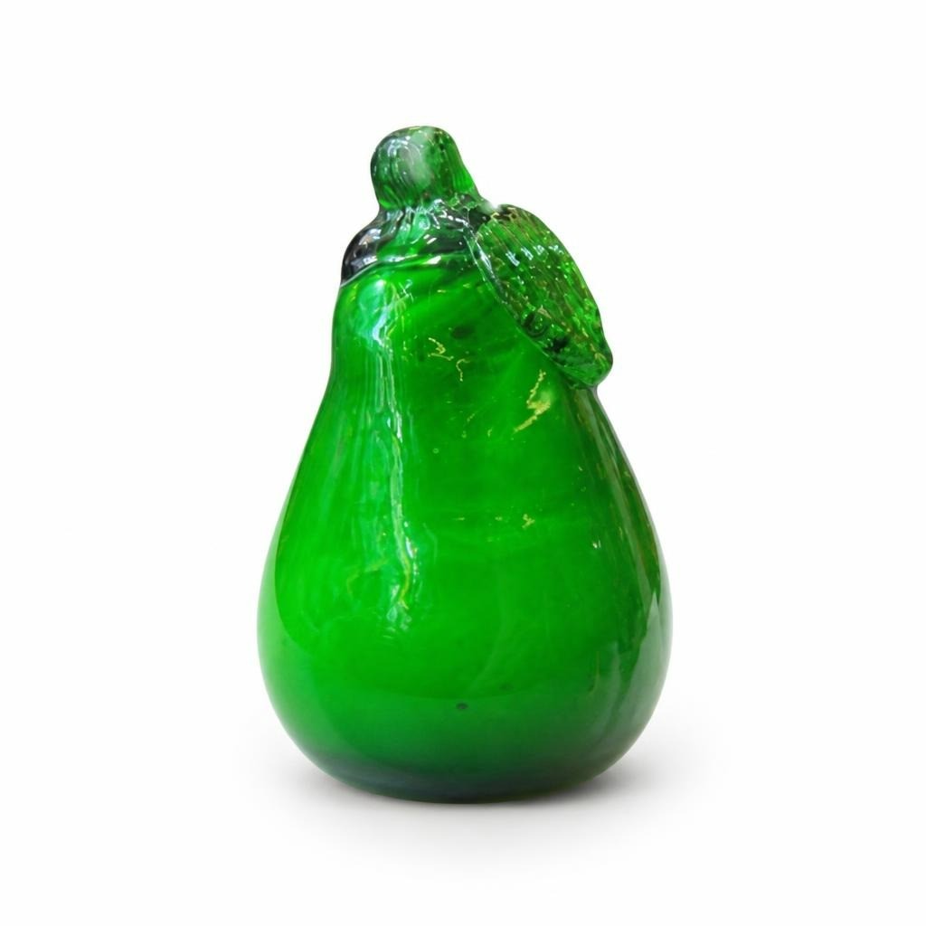 Green Art Glass Pear Figurine, Decorative - pre-loved at Why Go Less, Lebanon