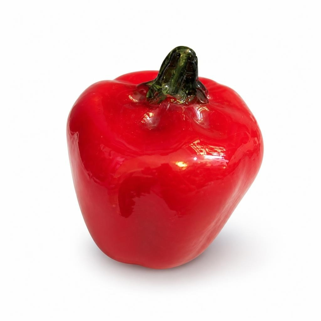 Art Glass Apple Figurine Red with Green Stem - pre-loved at Why Go Less, Lebanon