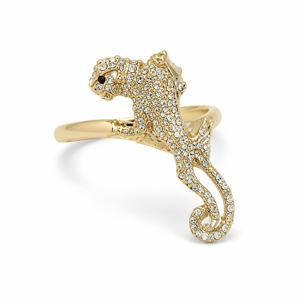 Rhinestone Lizard Wrap Statement Ring Gold-tone - pre-loved at Why Go Less, Lebanon