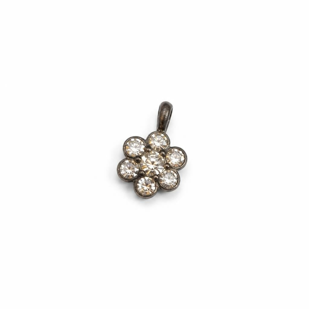 Gold-tone Flower Crystal Charm Pendant - pre-loved at Why Go Less, Lebanon
