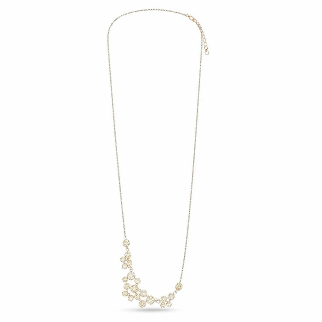 Gold-tone Crystal Cluster Crescent Necklace - pre-loved at Why Go Less, Lebanon
